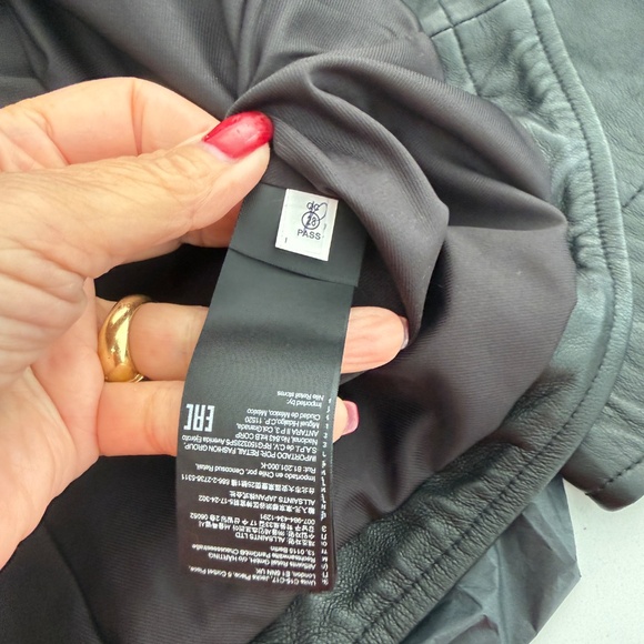 All Saints Clay Funnel Neck Cropped Leather Bomber Jacket NWT XS - Picture 10 of 11